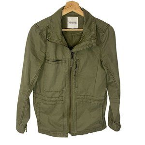 Madewell Fleet Utility Military Chore Jacket Women M Full Zip Green